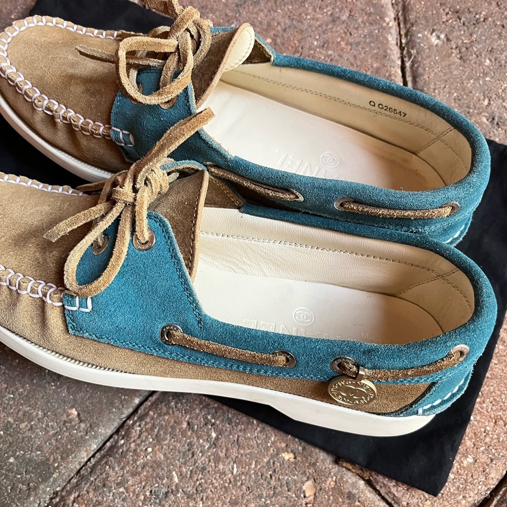 Chanel Loafers suede two tone size 7.5 - Picture 3 of 7